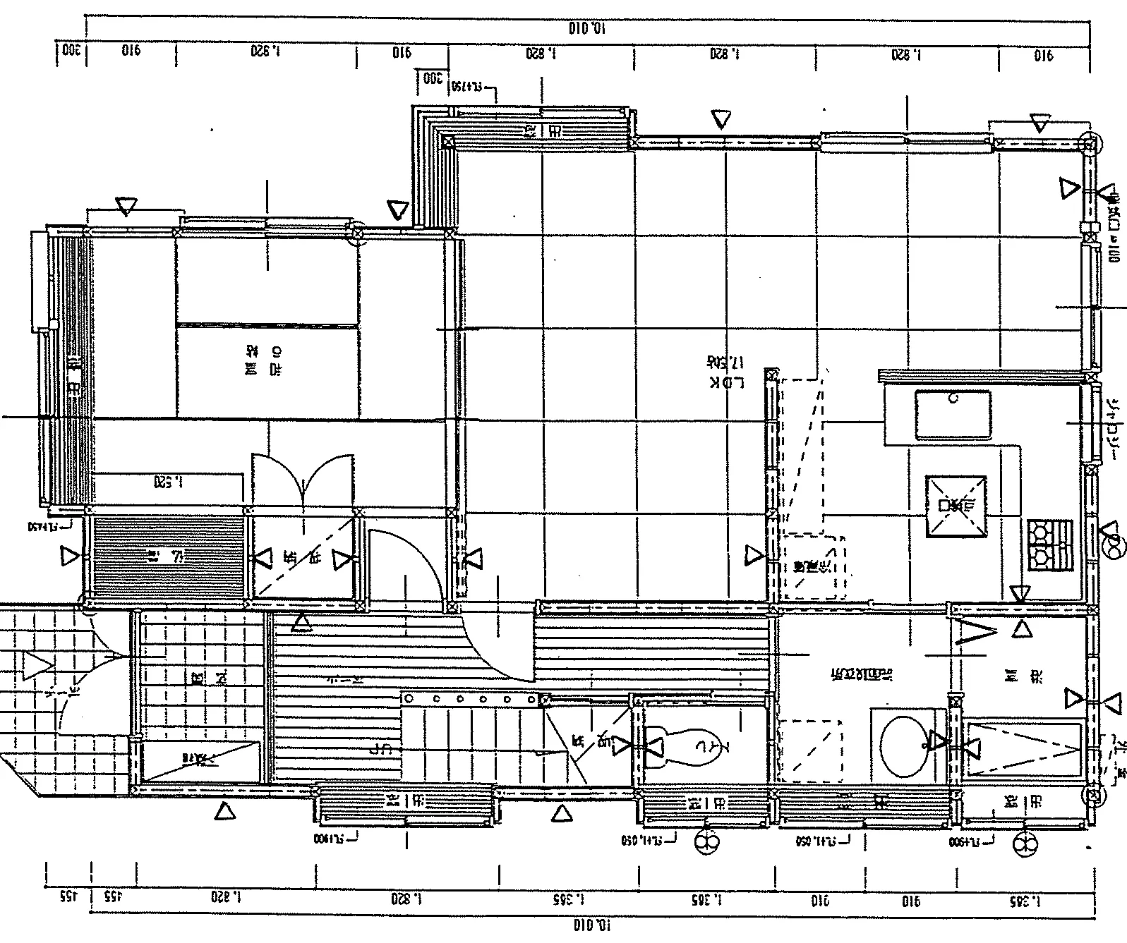 33.05坪 4LDK+納戸 (東玄関) 1F 平面図原本