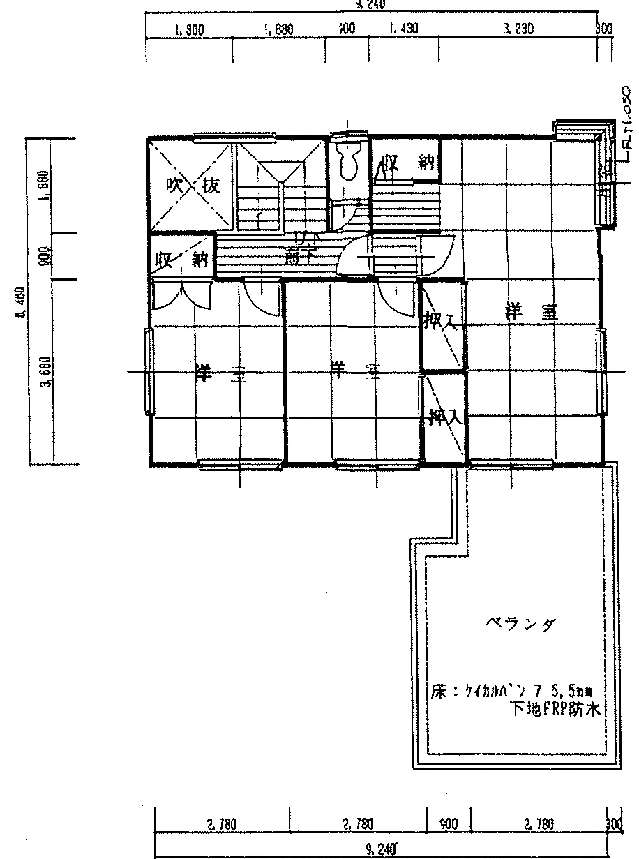42.6坪 4LDK (北玄関) 2F 平面図原本
