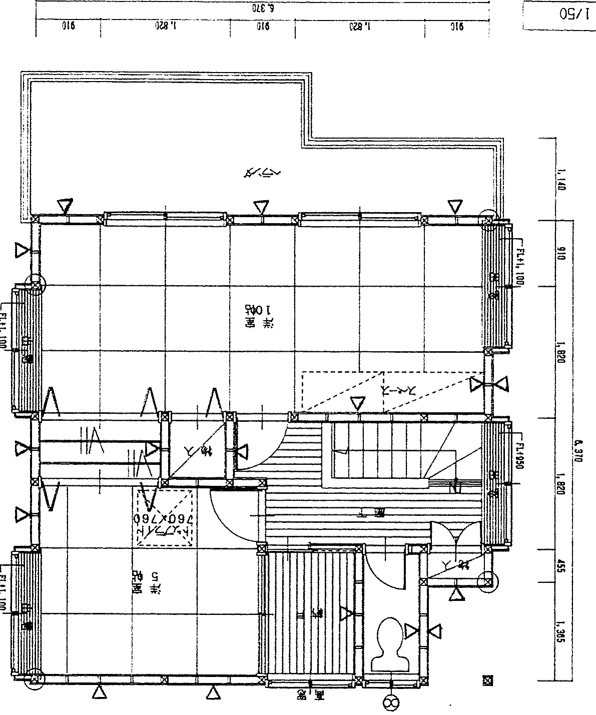 26.05坪 3LDK（和室6帖、洋室10帖、洋室5帖） (北玄関) 2F 平面図原本