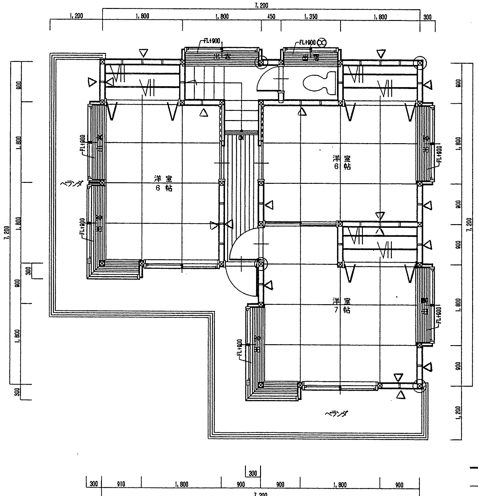 29.19坪 4LDK (東玄関) 2F 平面図原本