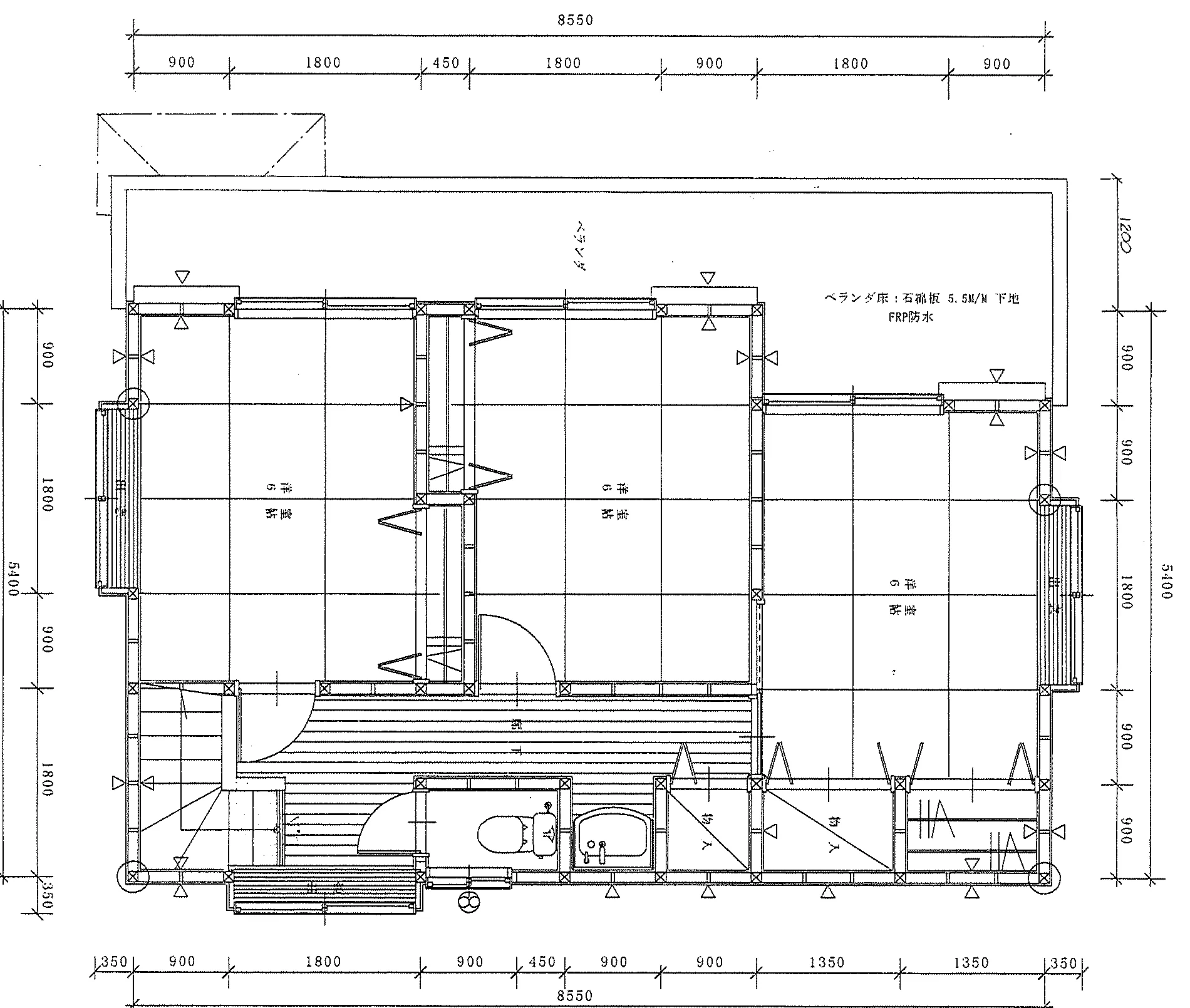 30.86坪 4LDK (南玄関) 2F 平面図原本