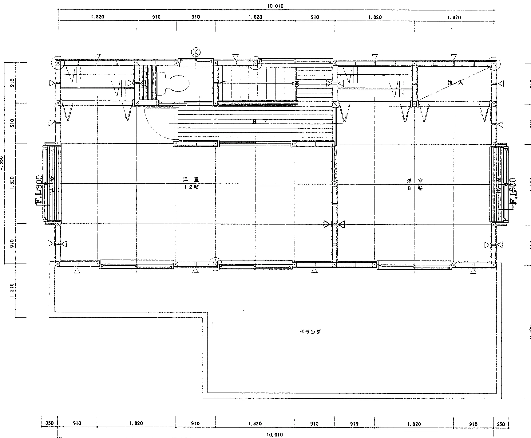 35.51坪 3LDK + 和室10帖 (西玄関) 2F 平面図原本