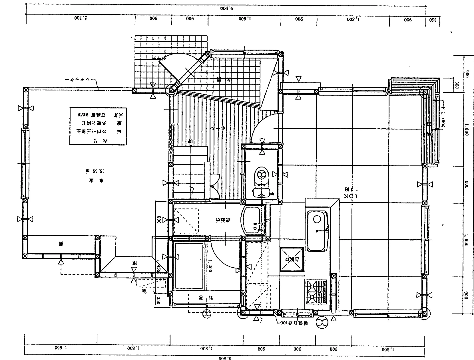 29.15坪 4LDK (北玄関) 1F 平面図原本