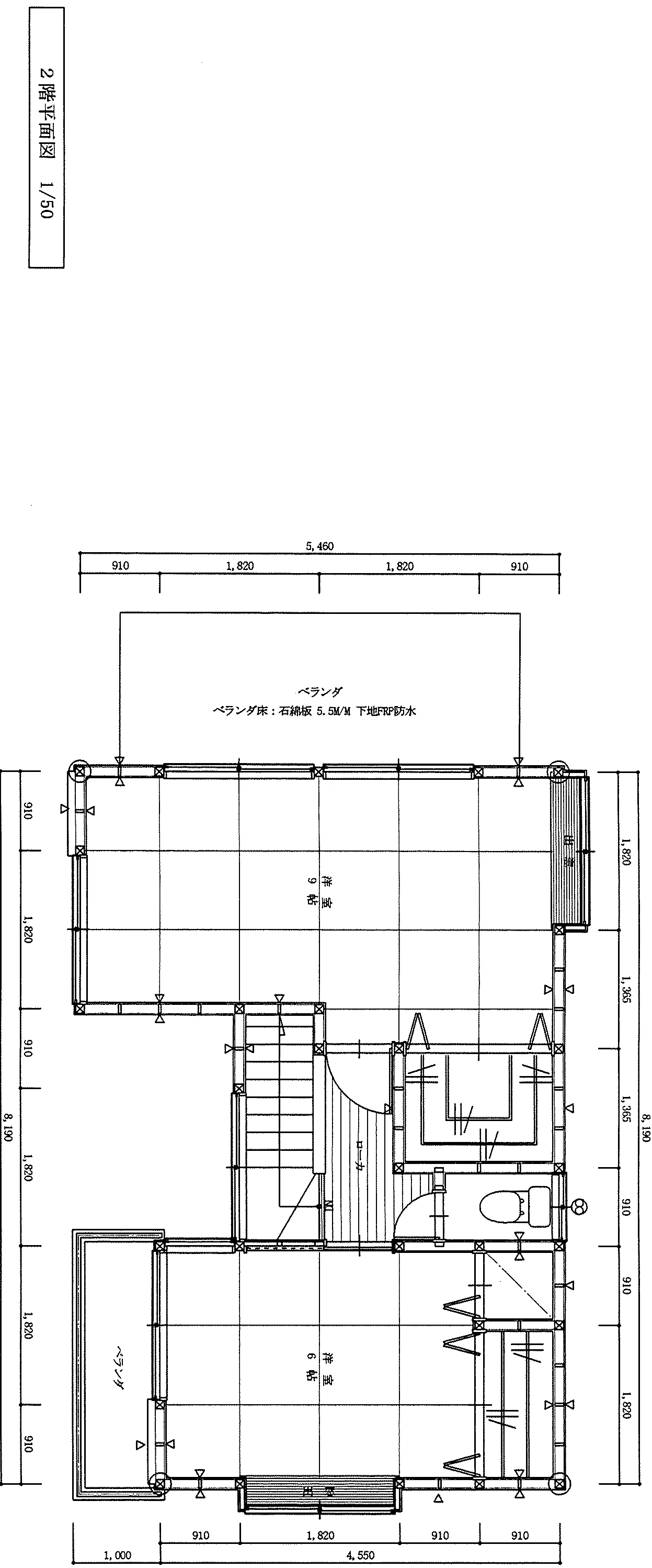 30.05坪 3LDK + 和室6帖 (西玄関) 2F 平面図原本