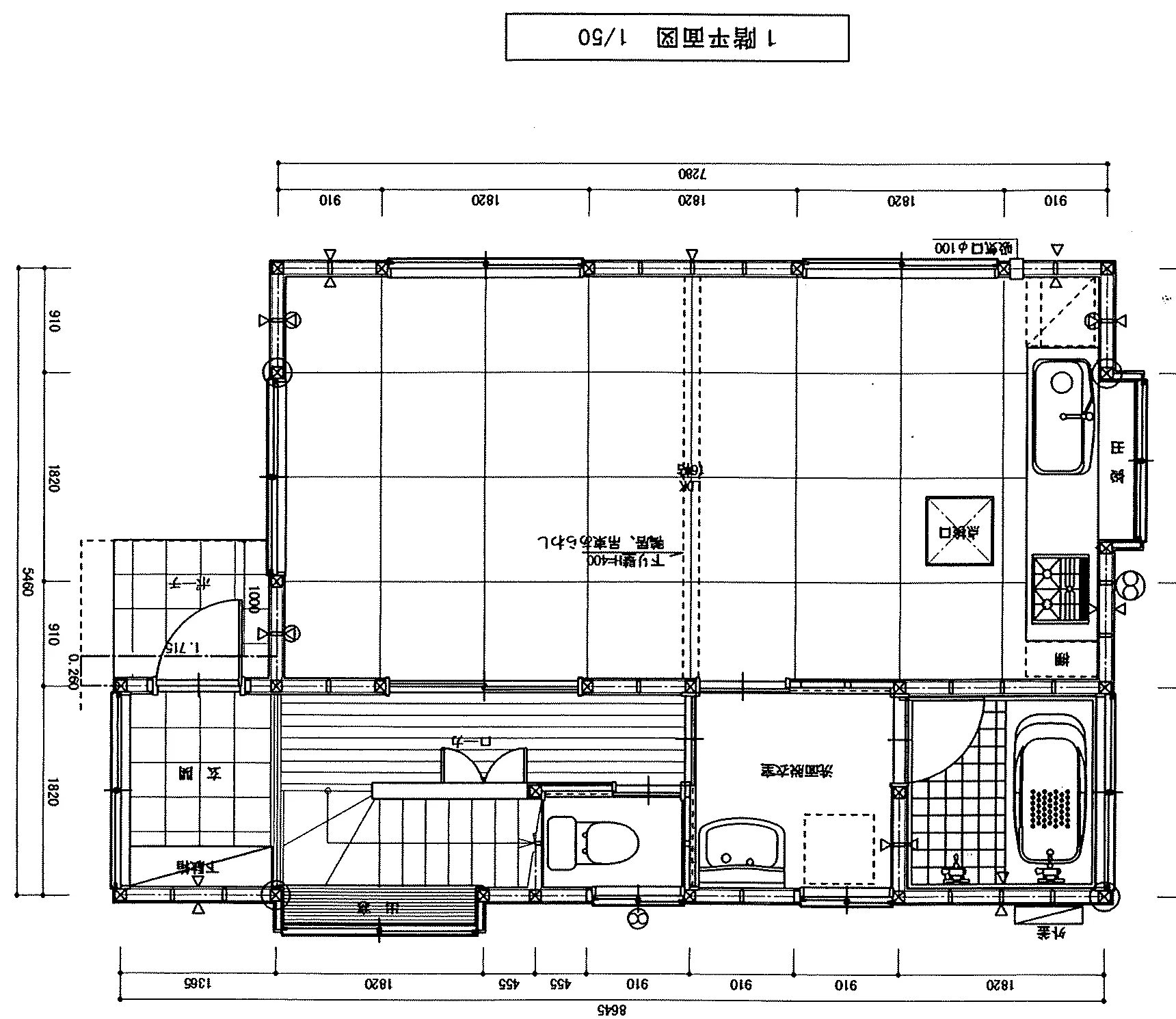 25.04坪 2LDK（洋室6帖、和室6帖） (東玄関) 1F 平面図原本