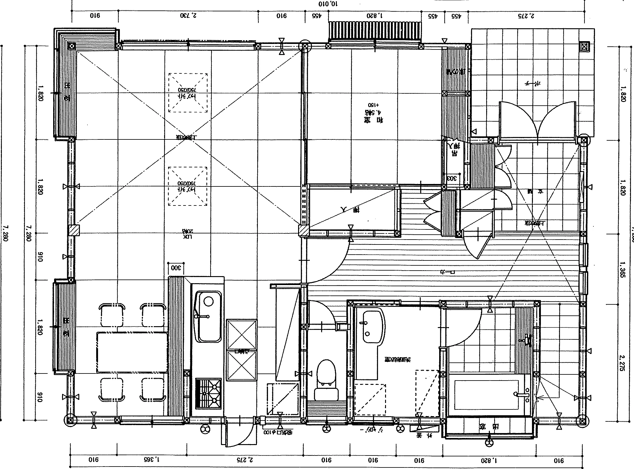 35.06坪 3LDK + 和室4.5帖 (西玄関) 1F 平面図原本