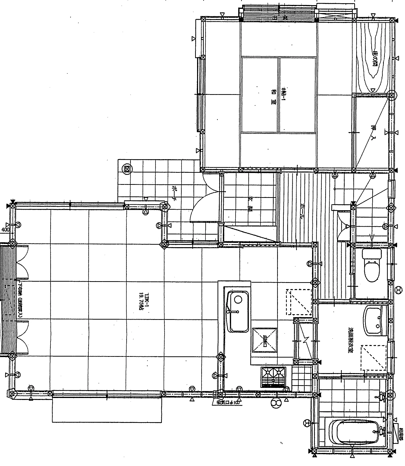 33.89坪 4LDK (南玄関) 1F 平面図原本