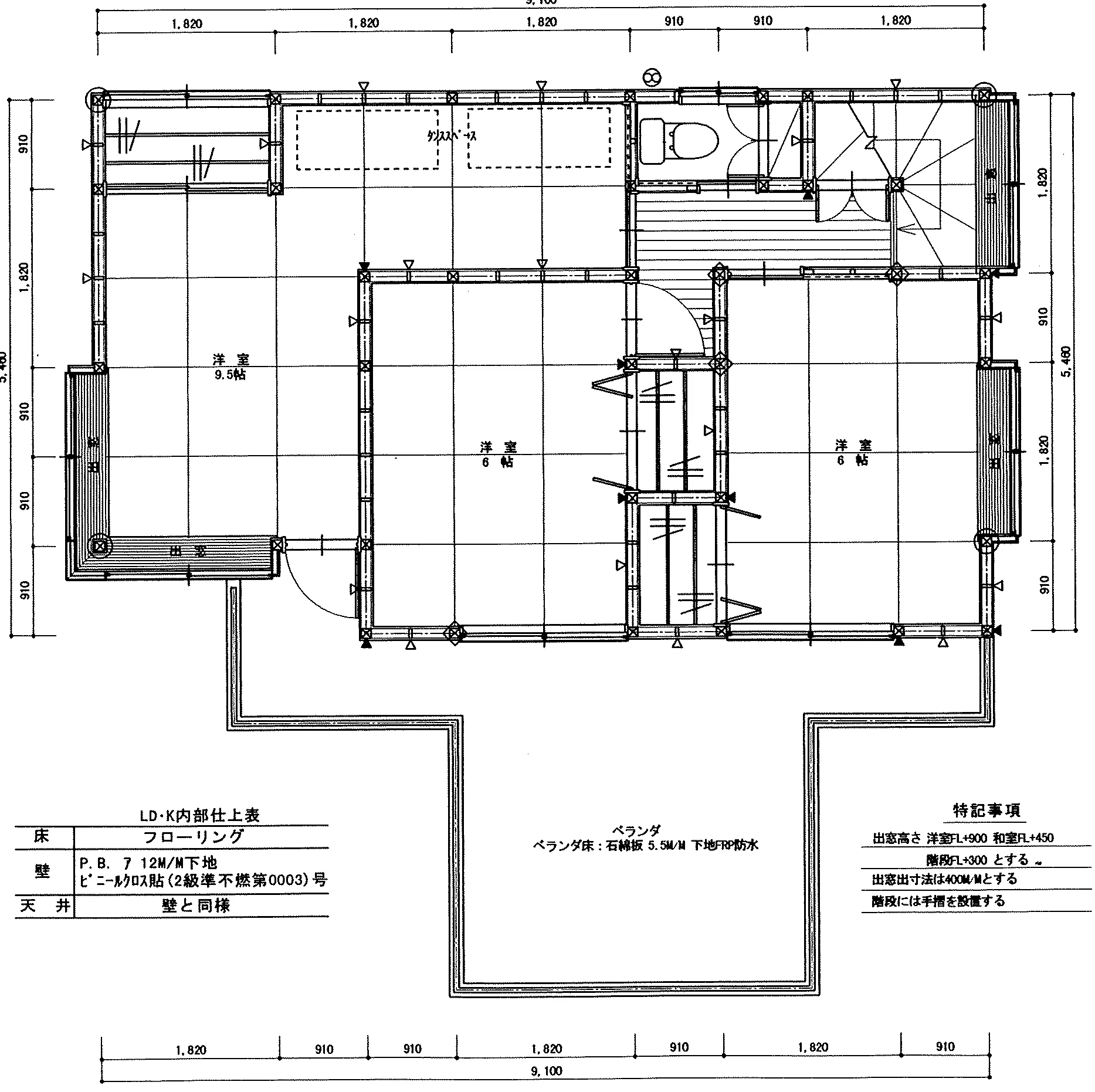 35.06坪 4LDK (西玄関) 2F 平面図原本