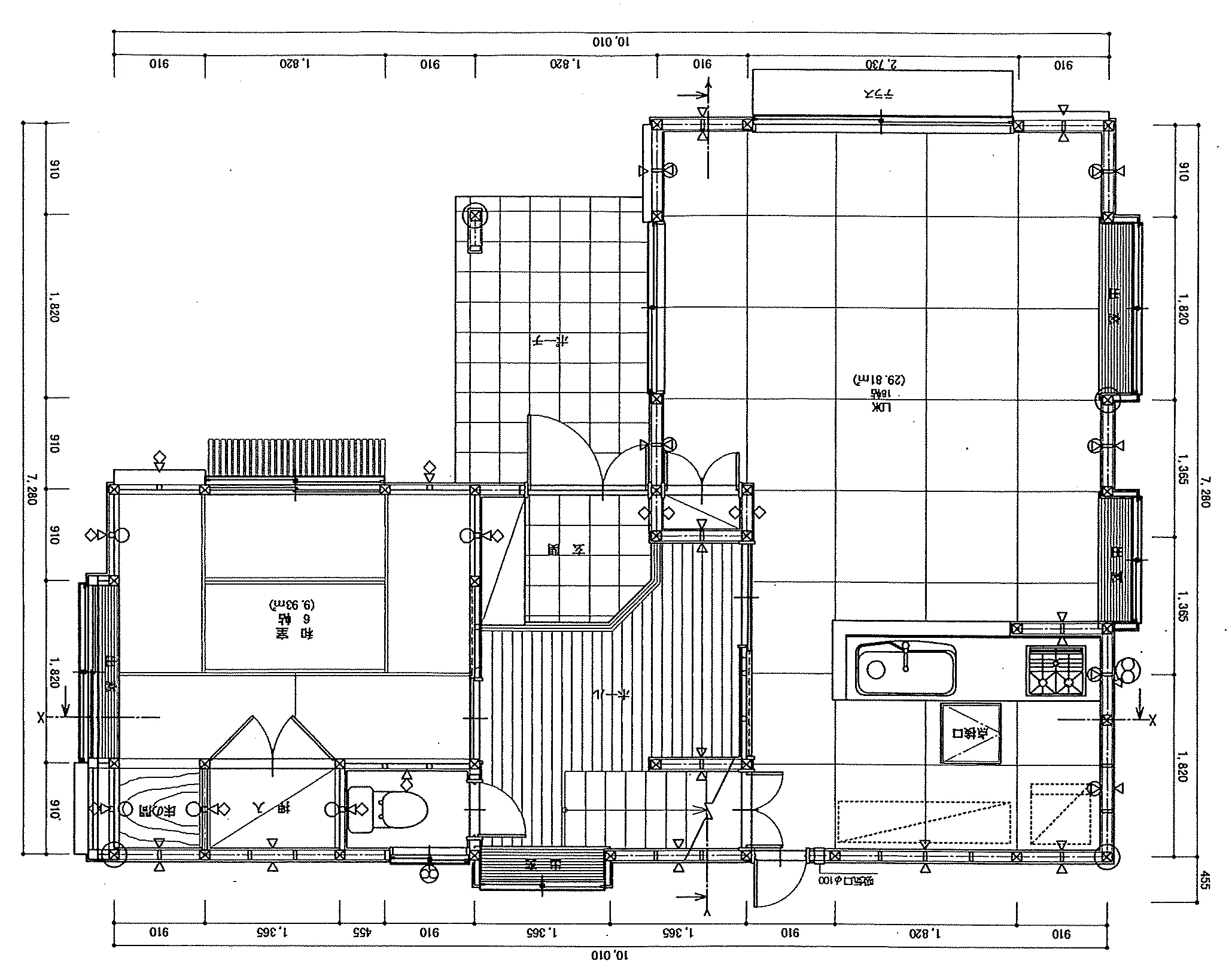 38.07坪 5LDK (南玄関) 1F 平面図原本