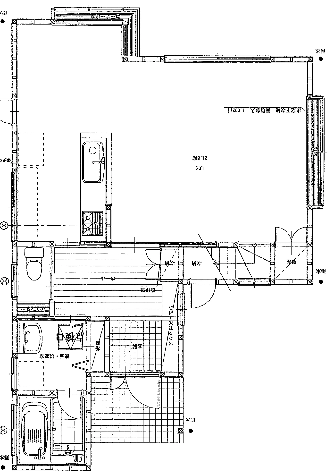 30.21坪 3LDK (東玄関) 1F 平面図原本