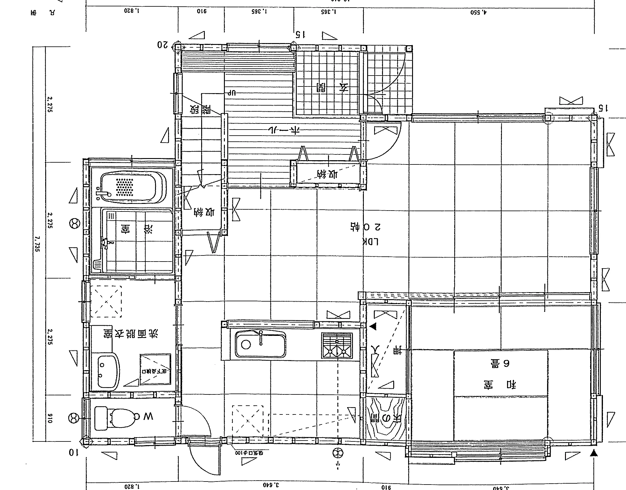 37.82坪 4LDK (南玄関) 1F 平面図原本