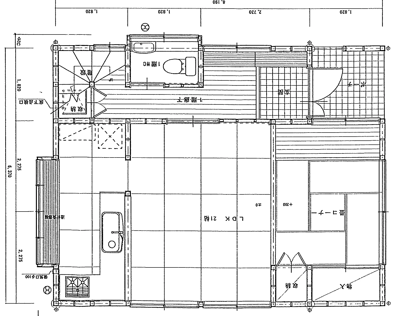 27.6坪 2LDK (東玄関) 1F 平面図原本