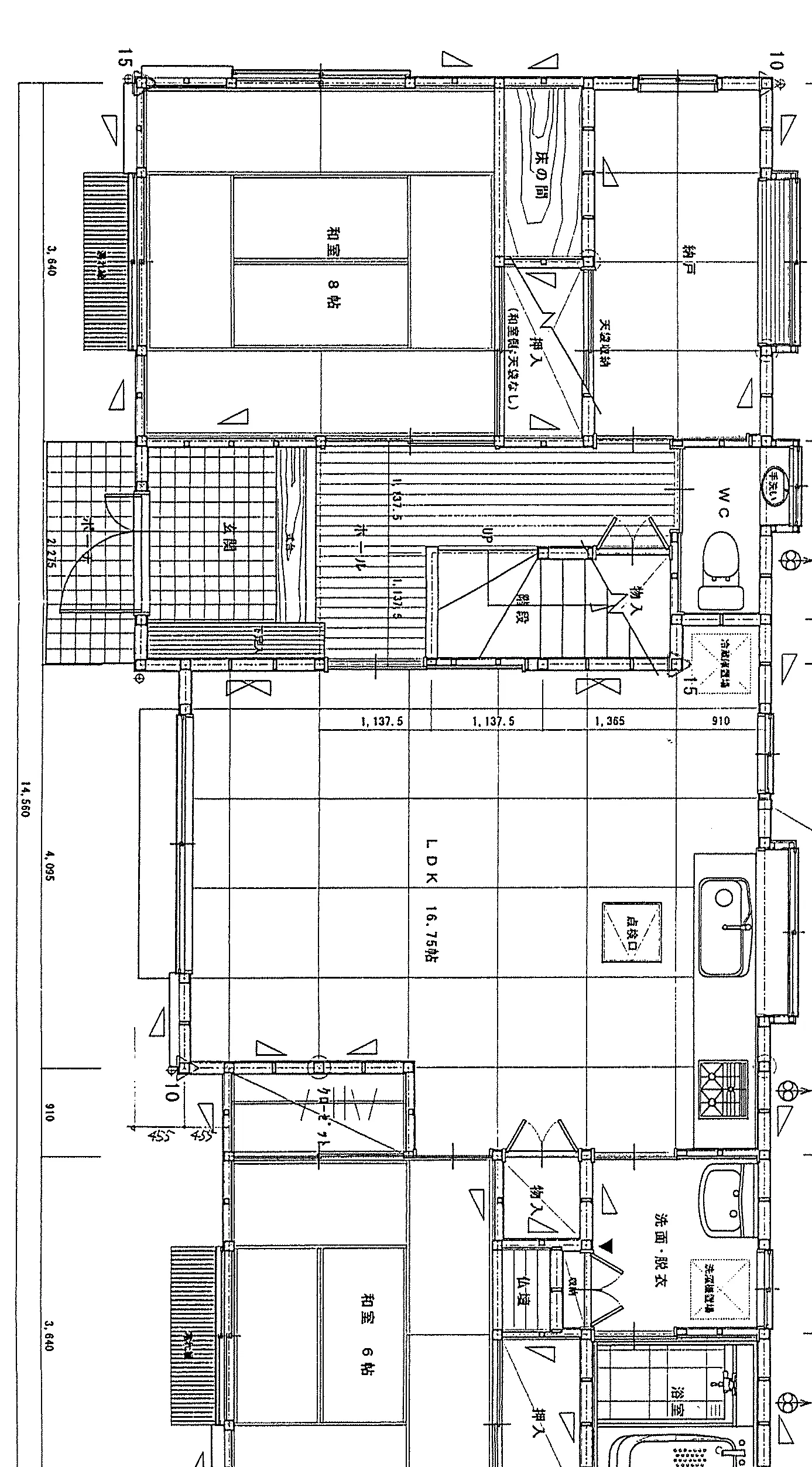 37.51坪 4LDK + 納戸 (西玄関) 1F 平面図原本