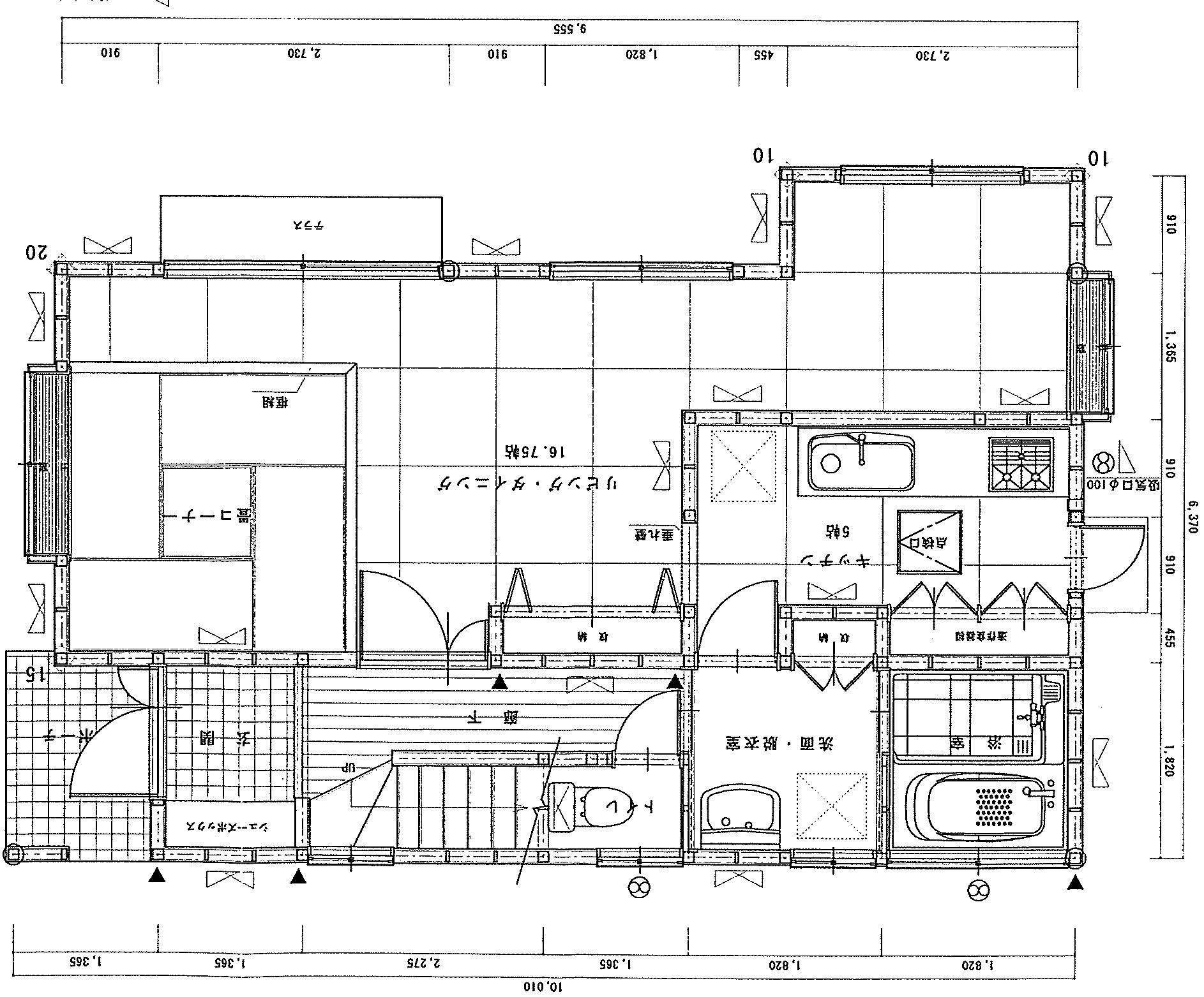 32.55坪 3LDK + 畳コーナー + 納戸 (東玄関) 1F 平面図原本