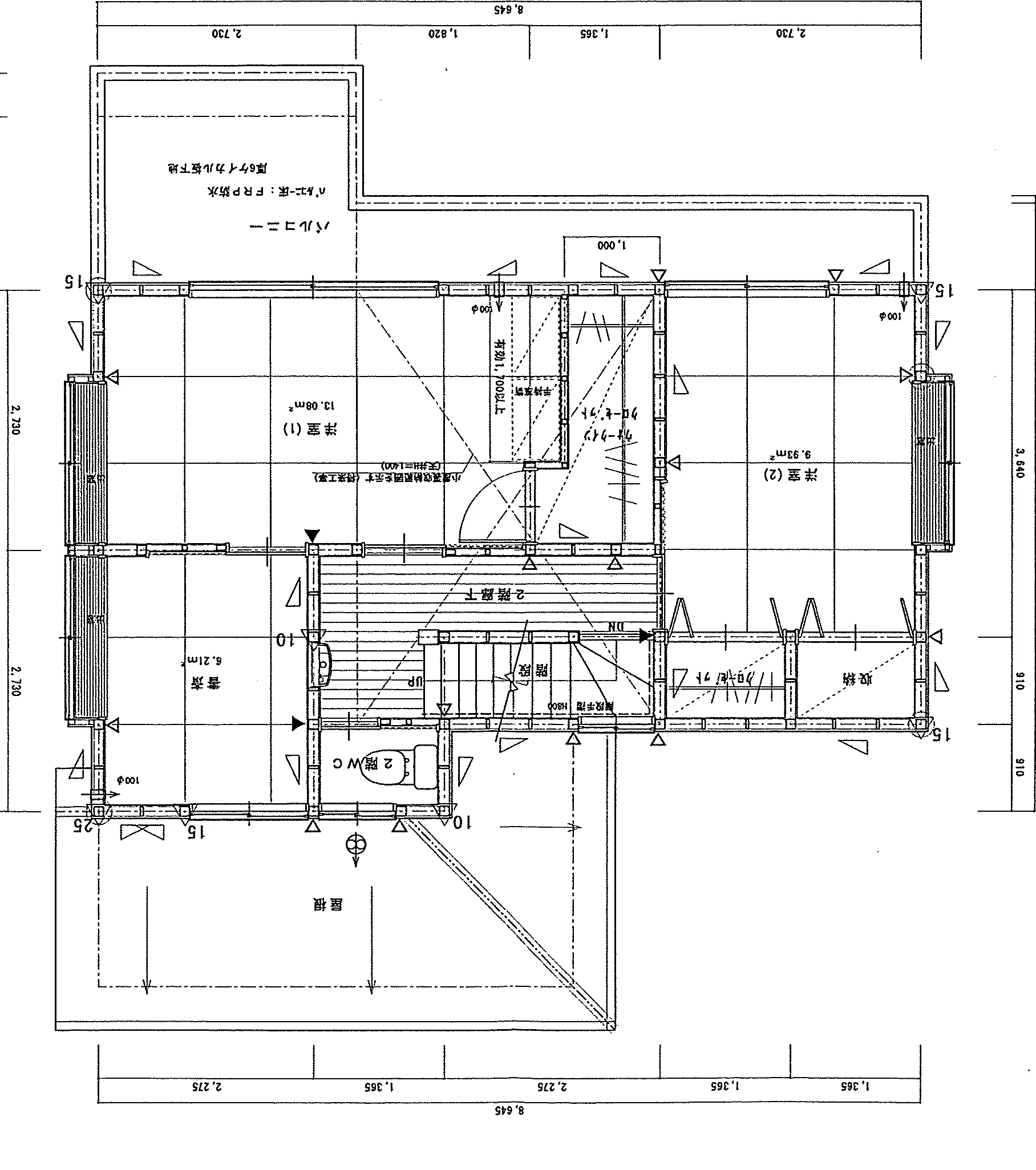 29.68坪 3LDK + 和室4.5帖 + 書斎 (北玄関) 2F 平面図原本
