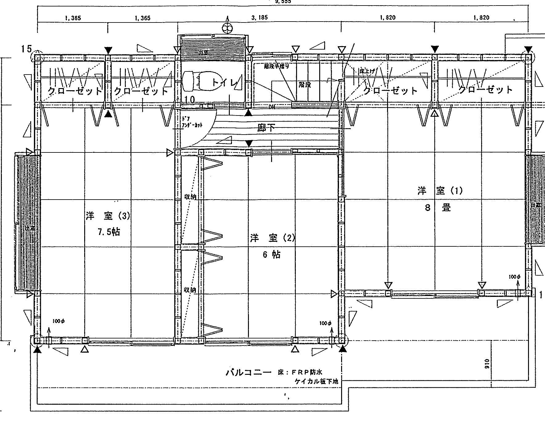 32.34坪 4LDK (東玄関) 2F 平面図原本