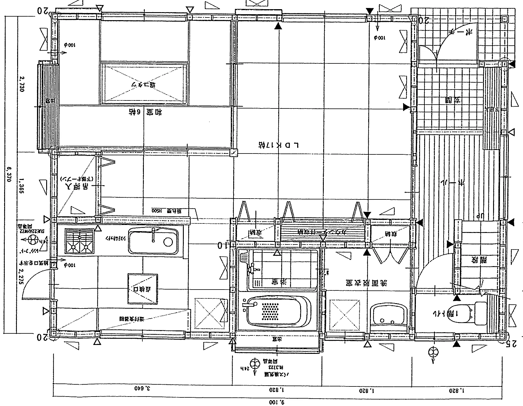 30.55坪 4LDK (西玄関) 1F 平面図原本