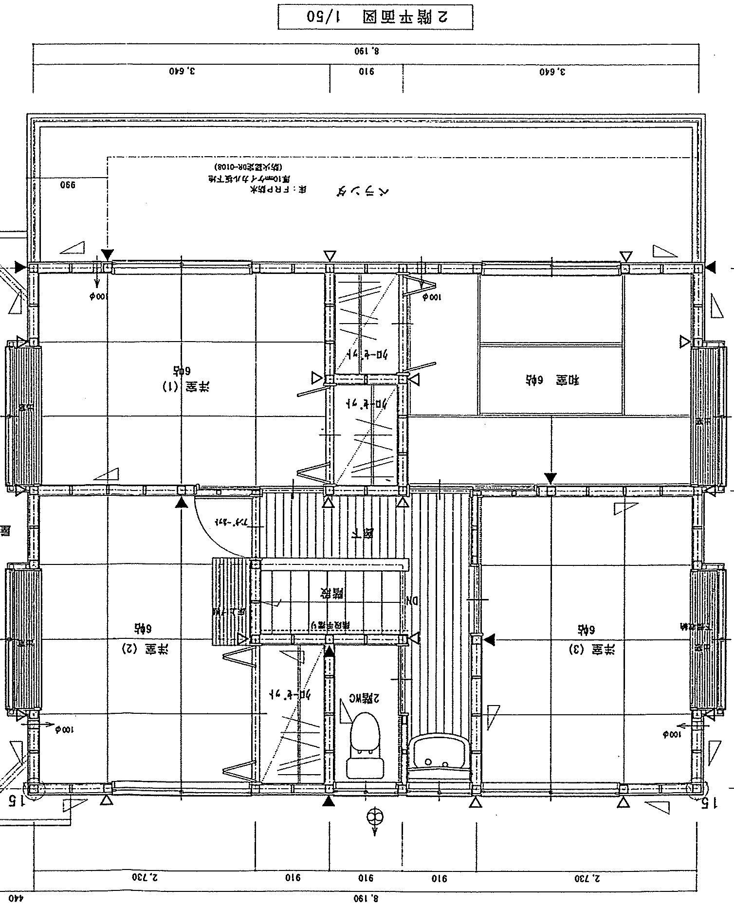 34.67坪 5LDK (東玄関) 2F 平面図原本