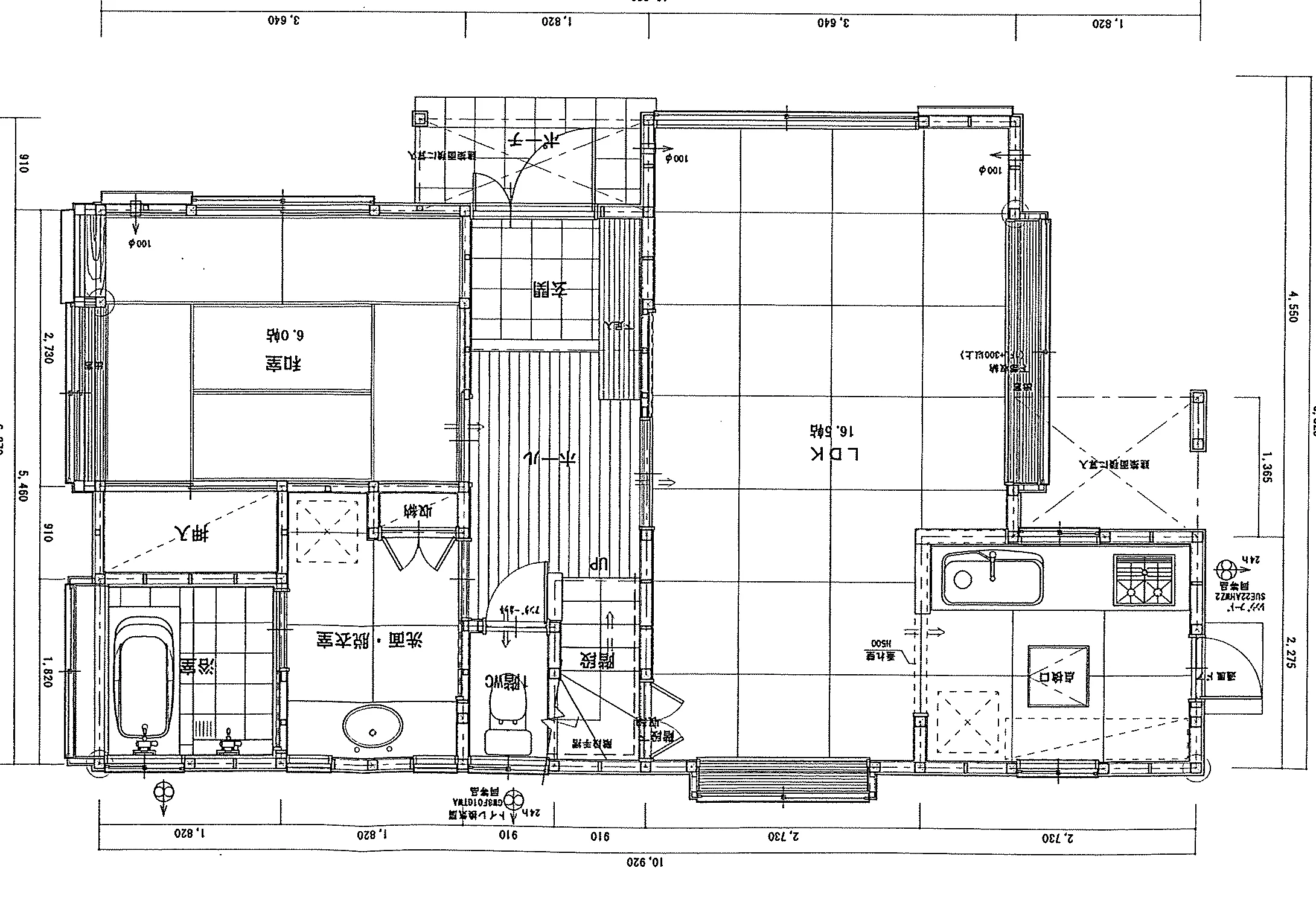 33.43坪 4LDK (南玄関) 1F 平面図原本