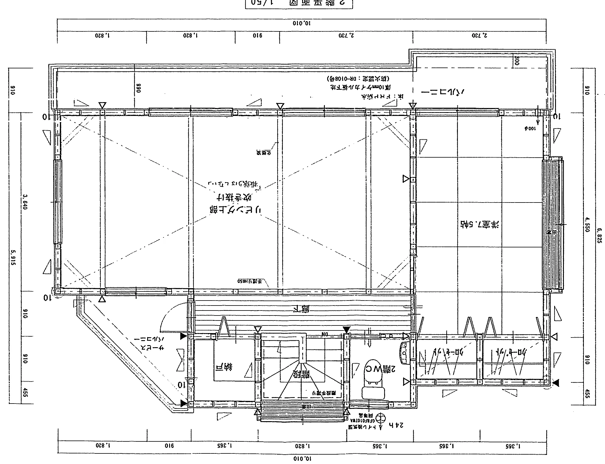 23.91坪 1LDK + 納戸 + タタミ敷きコーナー (東玄関) 2F 平面図原本