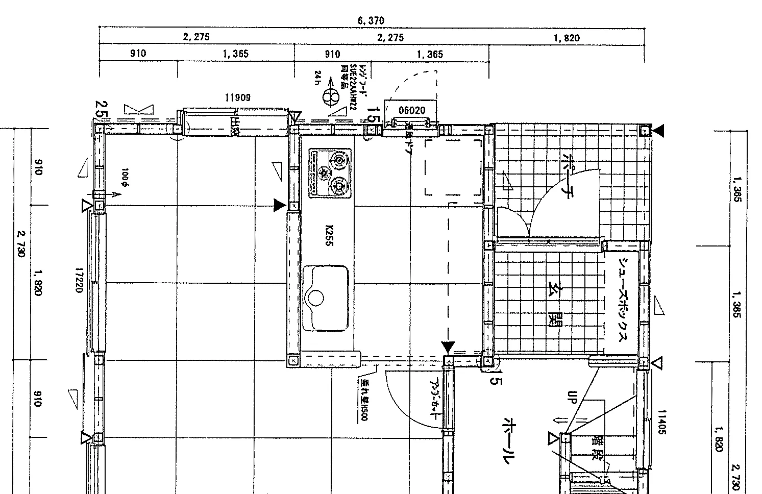 31.8坪 4LDK + WIC (北玄関) 1F 平面図原本