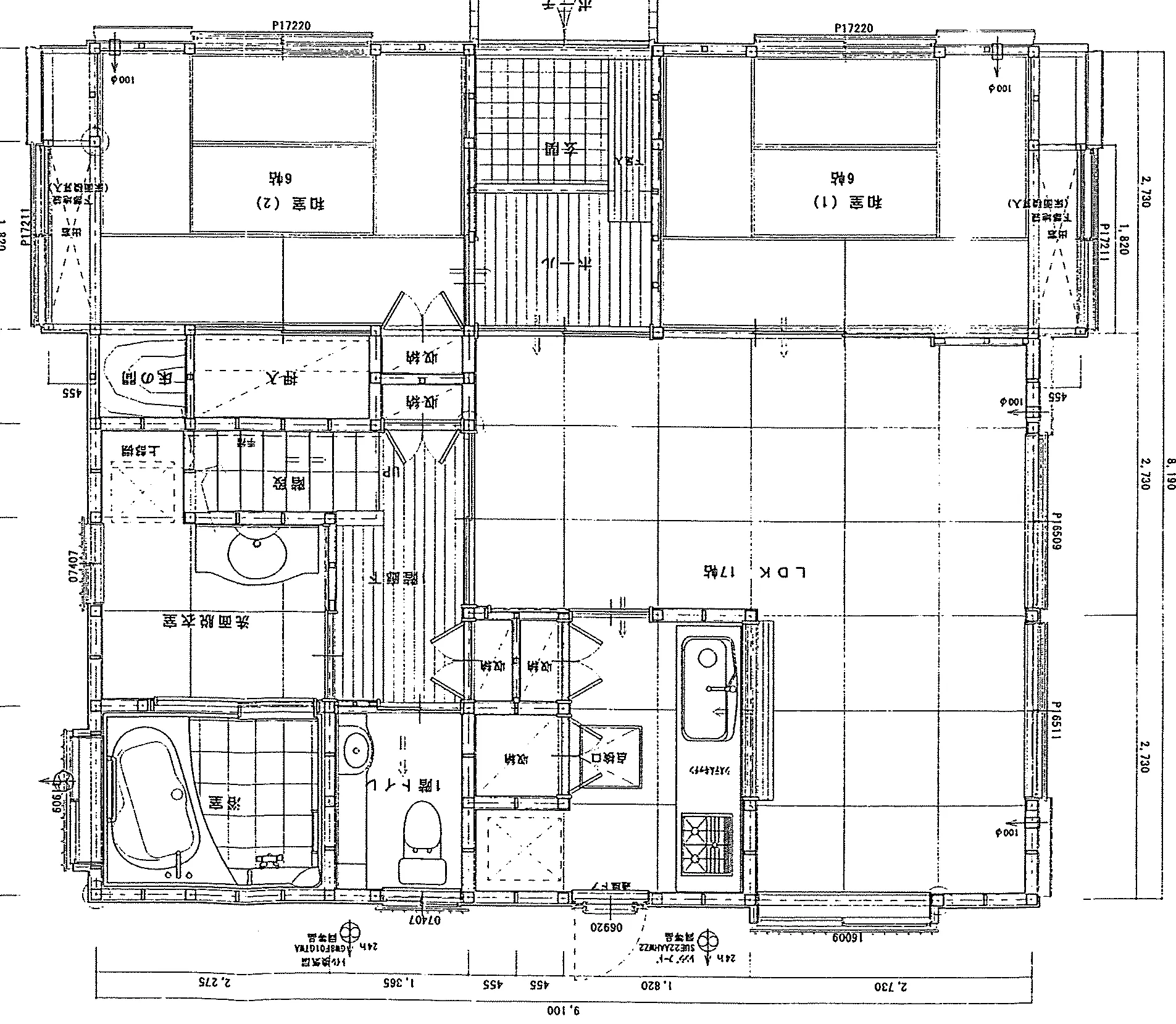 40.07坪 5LDK + 納戸 + 小屋裏収納 (南玄関) 1F 平面図原本