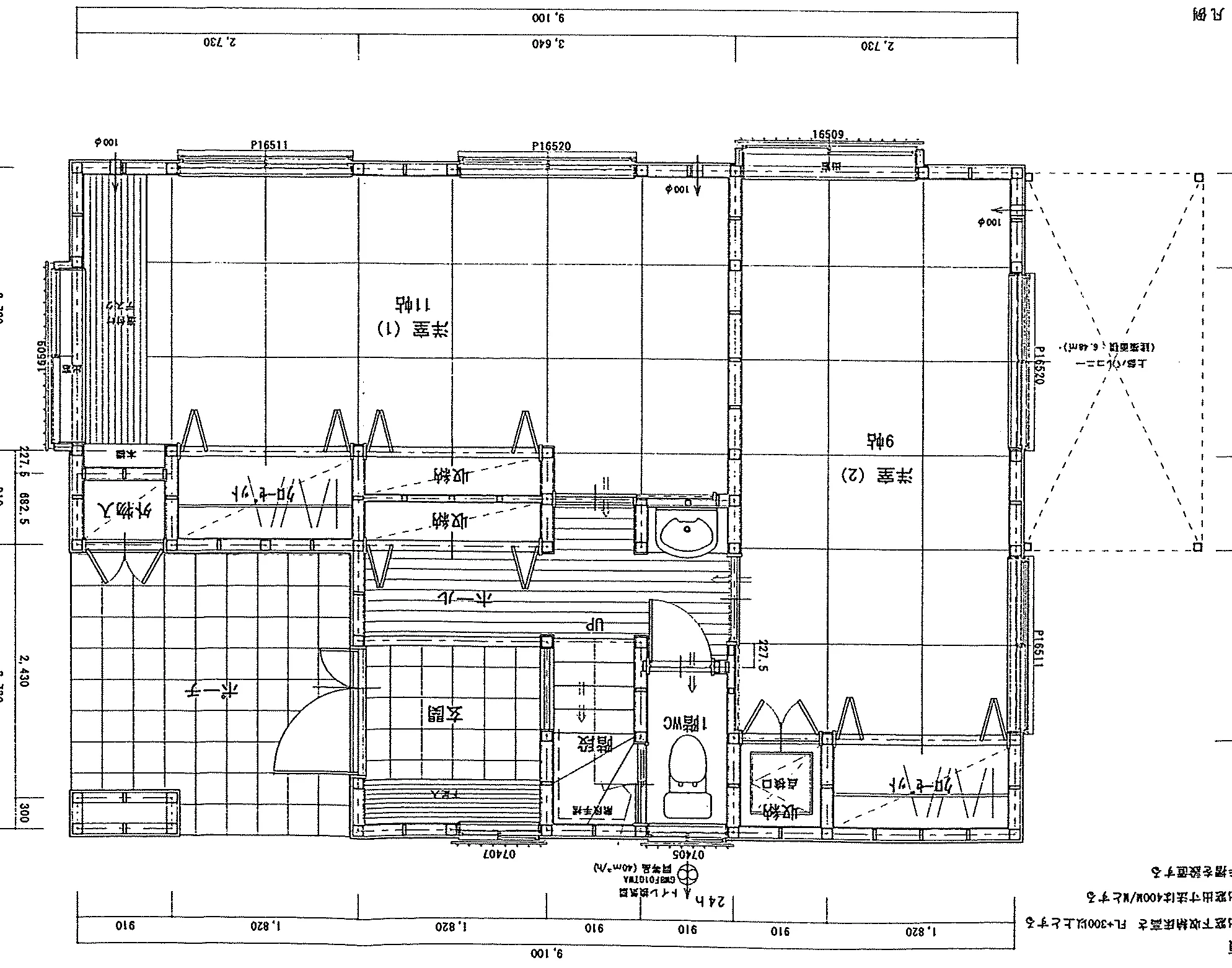 32.06坪 3LDK + 和室4.5帖 + 小屋裏収納 (東玄関) 1F 平面図原本