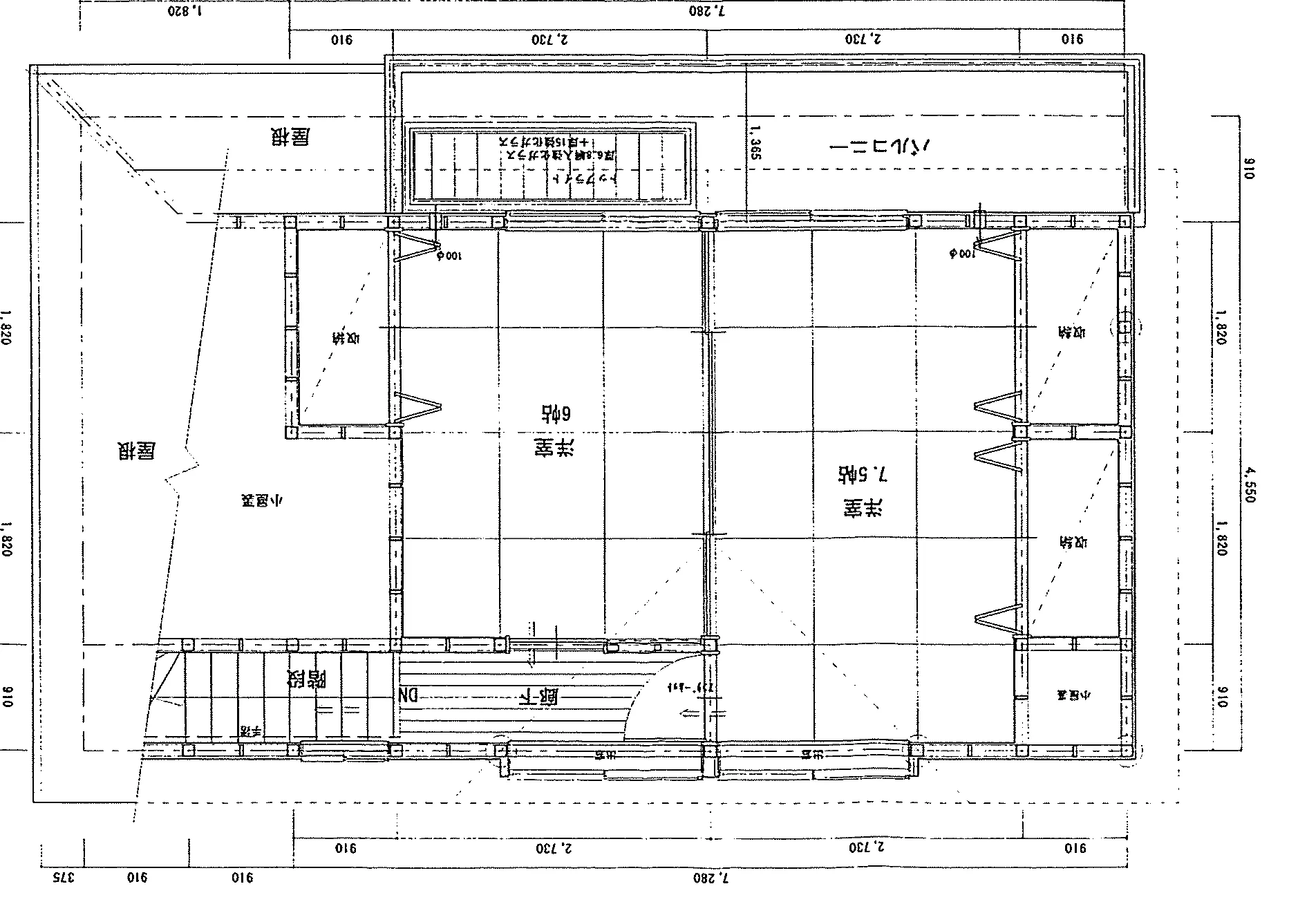24.04坪 3LDK (南玄関) 2F 平面図原本