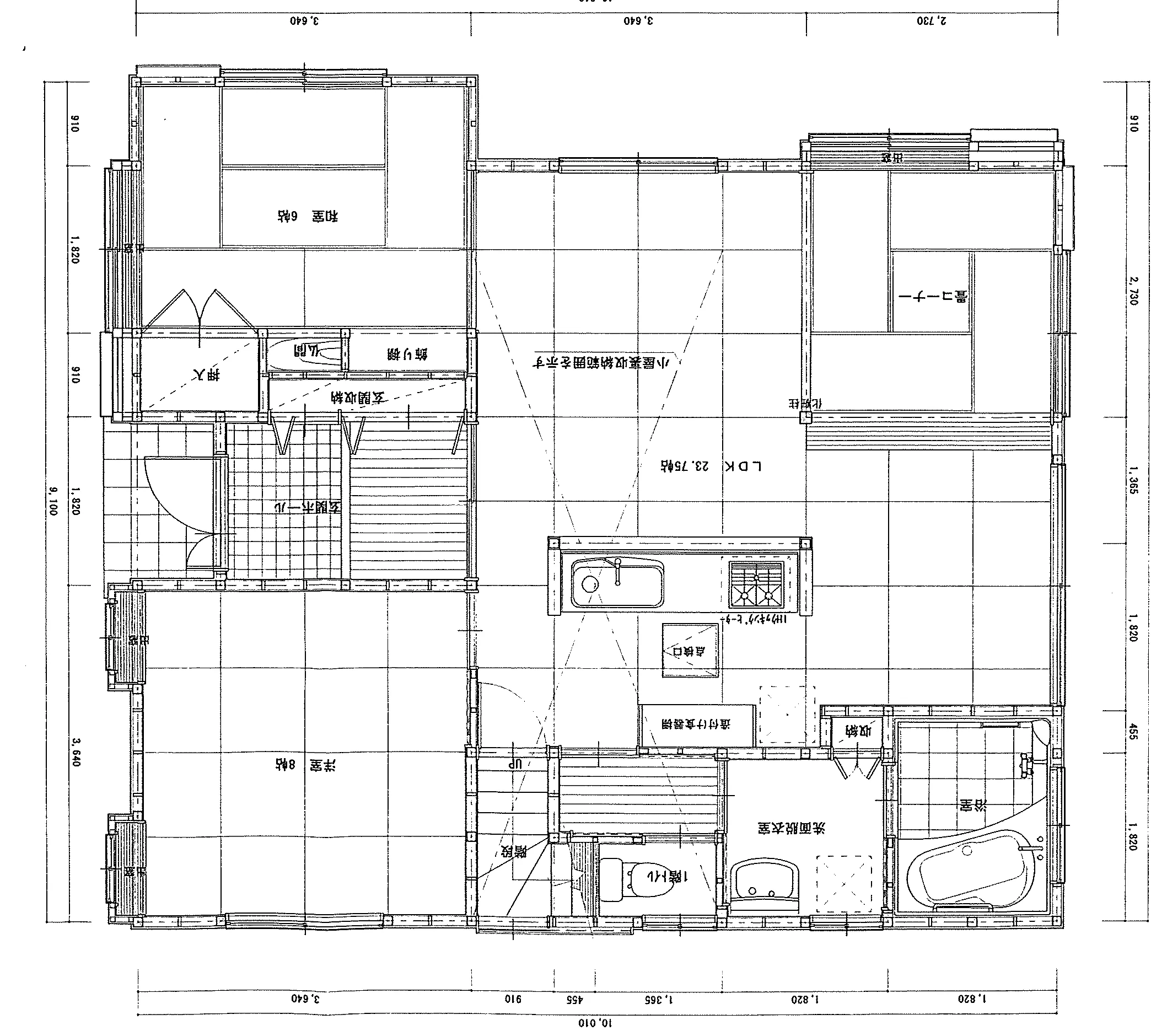 25.3坪 2LDK (東玄関) 1F 平面図原本