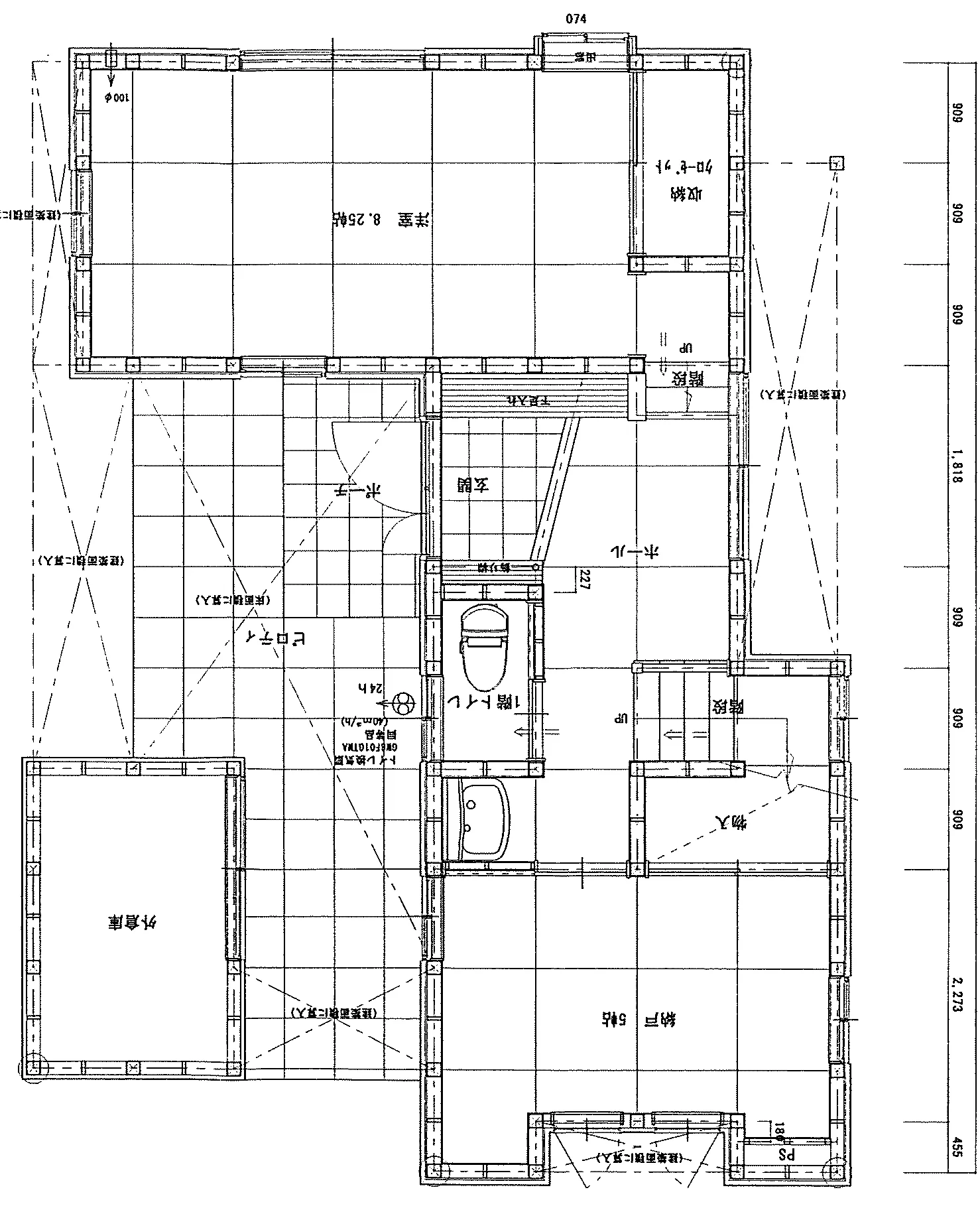 35.86坪 2LDK+納戸5帖 (東玄関) 1F 平面図原本
