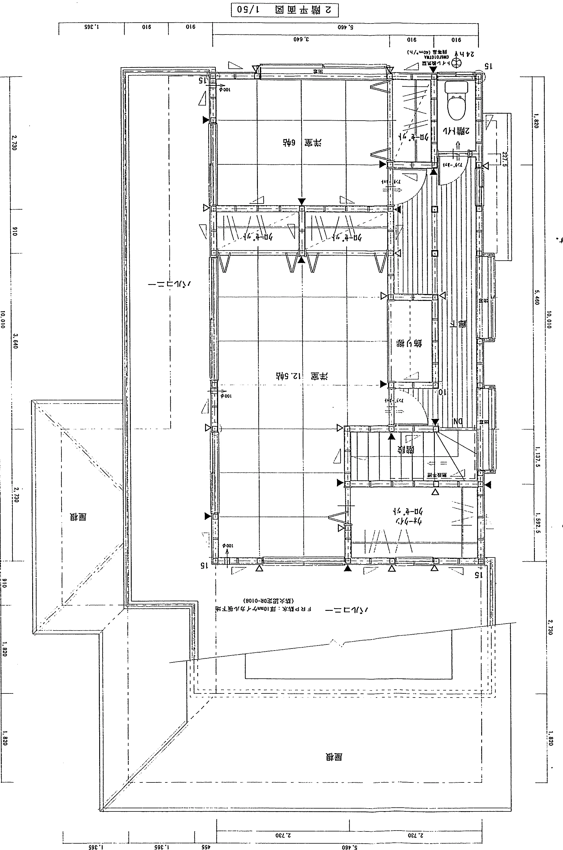 46.88坪 4LDK (南玄関) 2F 平面図原本