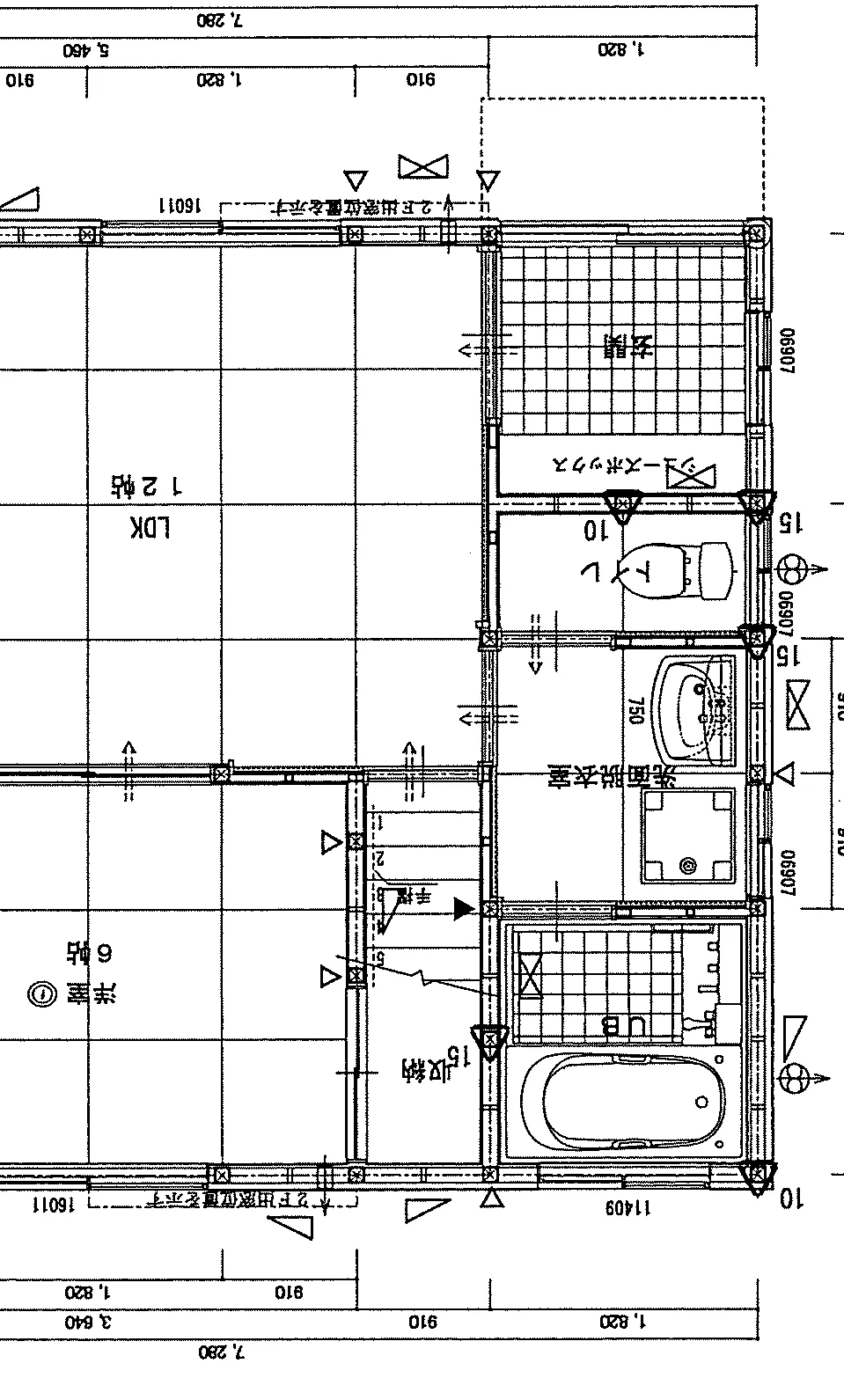 24.92坪 3LDK (西玄関) 1F 平面図原本