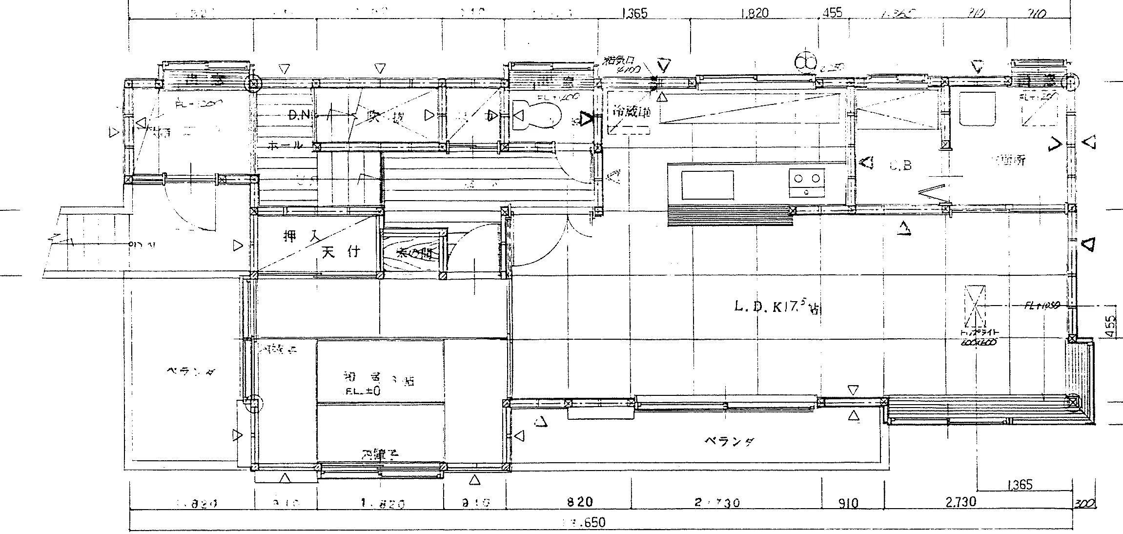 35.7坪 家事動線に優れた西玄関のゆったり2階建て・独立キッチン 2F 平面図原本